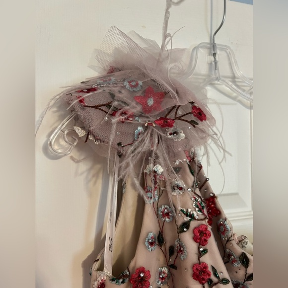 Mac Duggal Embellished Ruffled One Shoulder A Line Gown Rose Multi 8 - Picture 5 of 9